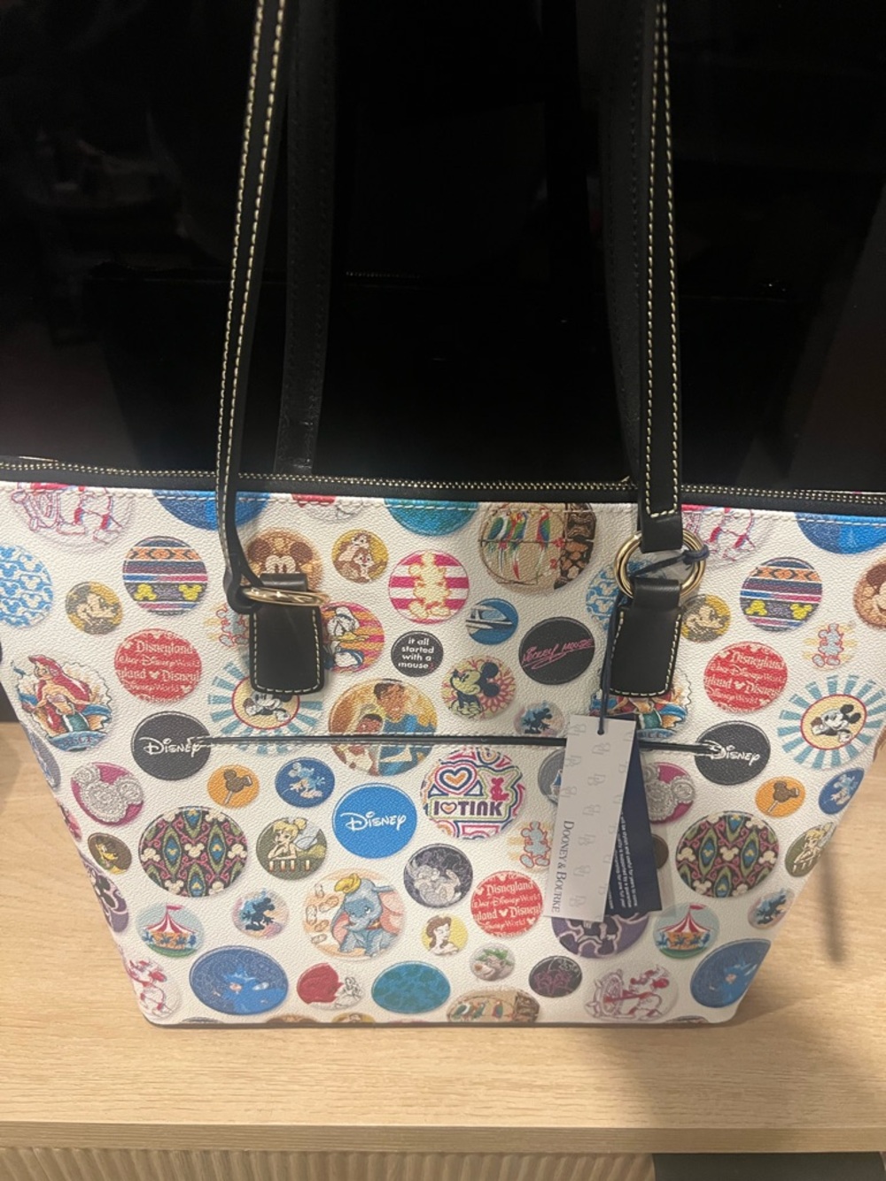 RARE Dooney & Bourke Disney Buttons Shopper Tote Bag Mickey Limited Edition - Picture 2 of 4